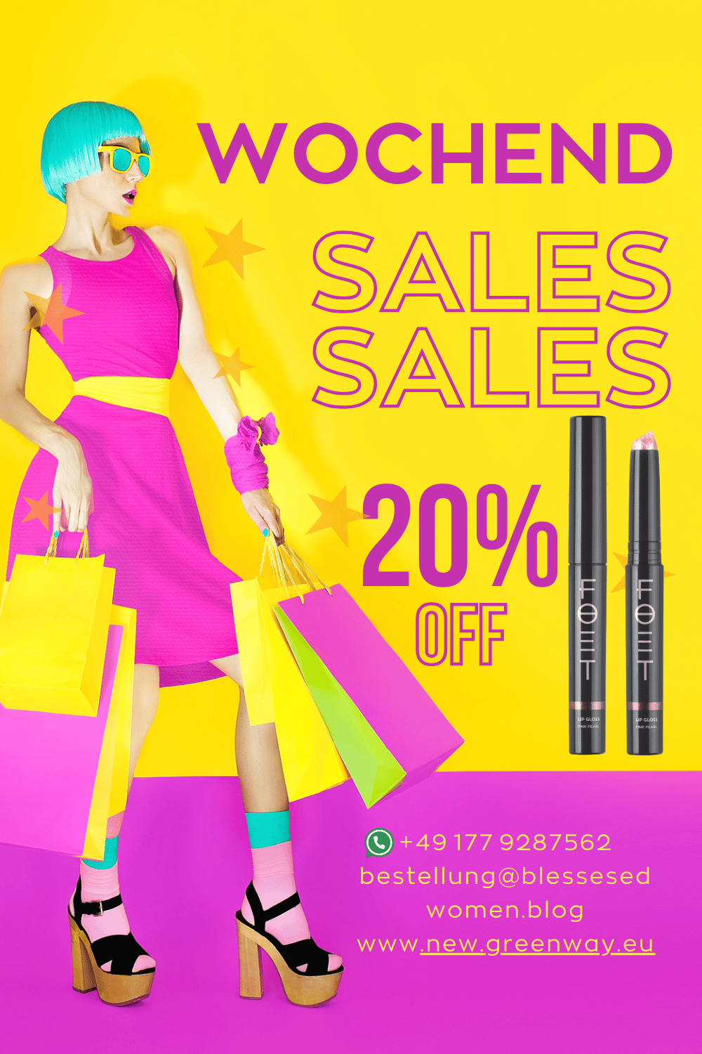 Werbebanner Wochenend-Sail 20% Rabatt auf FOET Lipgloss